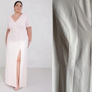 Park & Fifth Sz XXL La Brea Light Grey Bridesmaid Maxi Gown Dress
